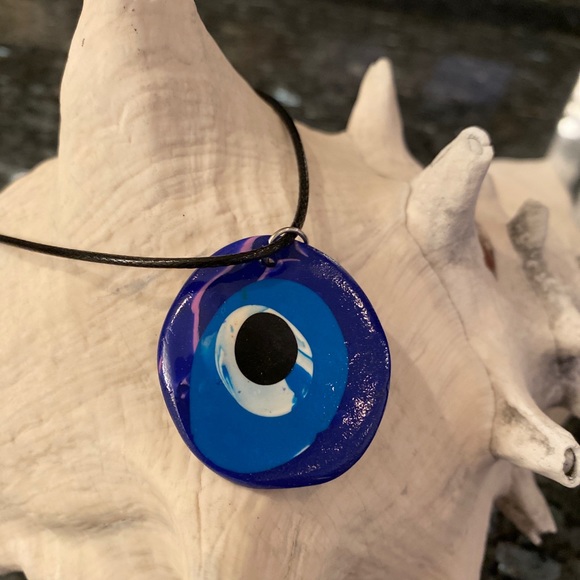 Boho evil eye necklace and pendant - Picture 1 of 3